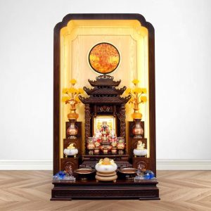 Bộ Ban Thờ Thần Tài Thổ Địa Đồng Đỏ Hoa Sen