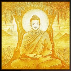 Tranh Trúc Chỉ Phật Thích Ca Ngồi Dưới Cội Bồ Đề, Nhiều Kích Thước