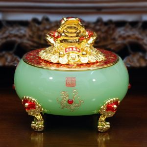 Bát Tụ Bảo Cóc Thiềm Thừ Thanh Ngọc, ĐK 14.5cm